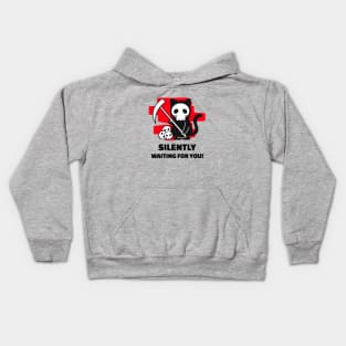 Silently Waiting For You Cat Grim Reaper Kids Hoodie